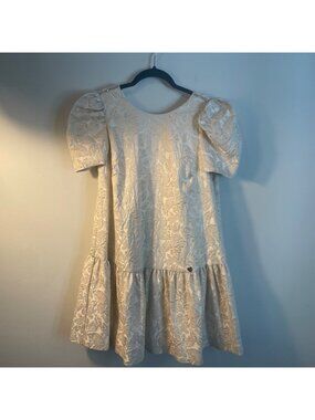 NWT Monnalisa ivory floral jacquard mini dress